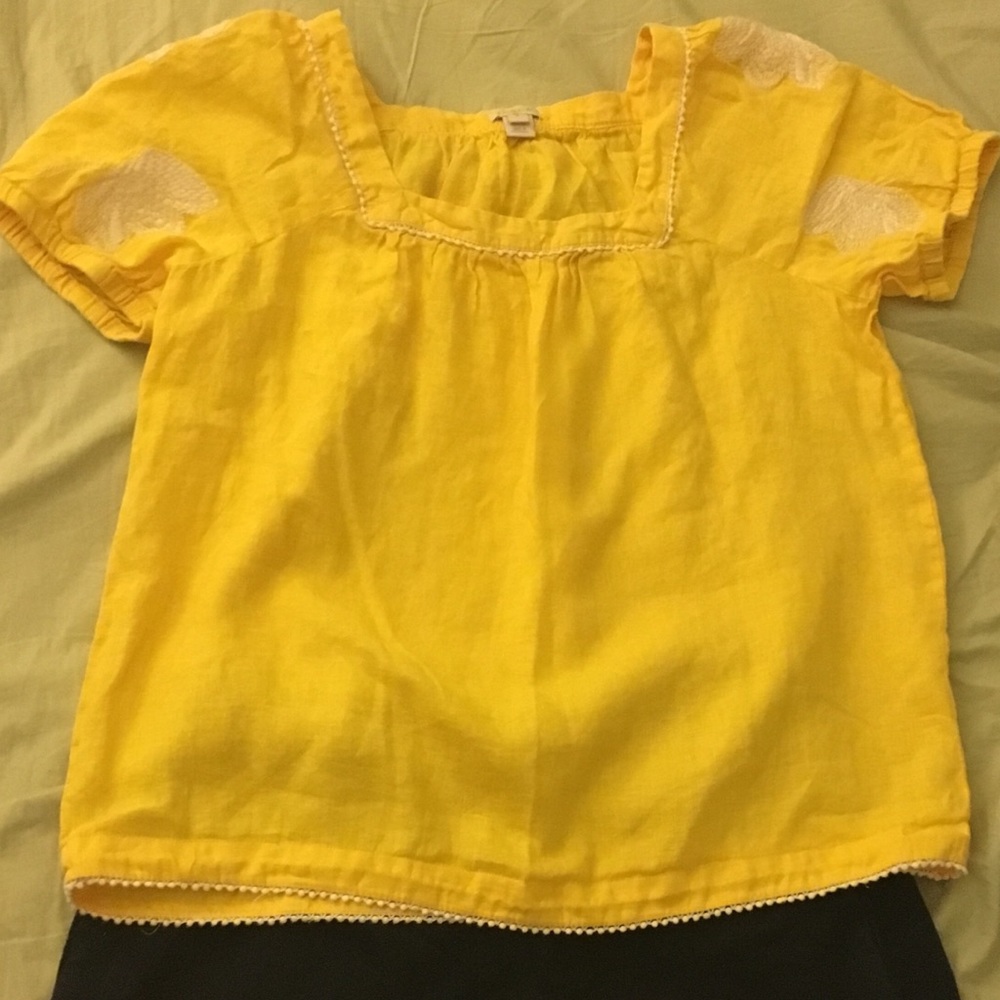 J.Crew linen top with embroidery details!